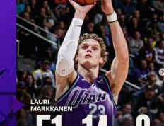 犹他爵士队史首次51分表现！马尔卡宁创造歷(lì)史纪录