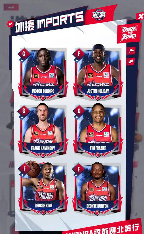 广州龙狮挑战NBA季前赛，陈国豪、奥拉(lā)迪波领衔出(chū)征美国