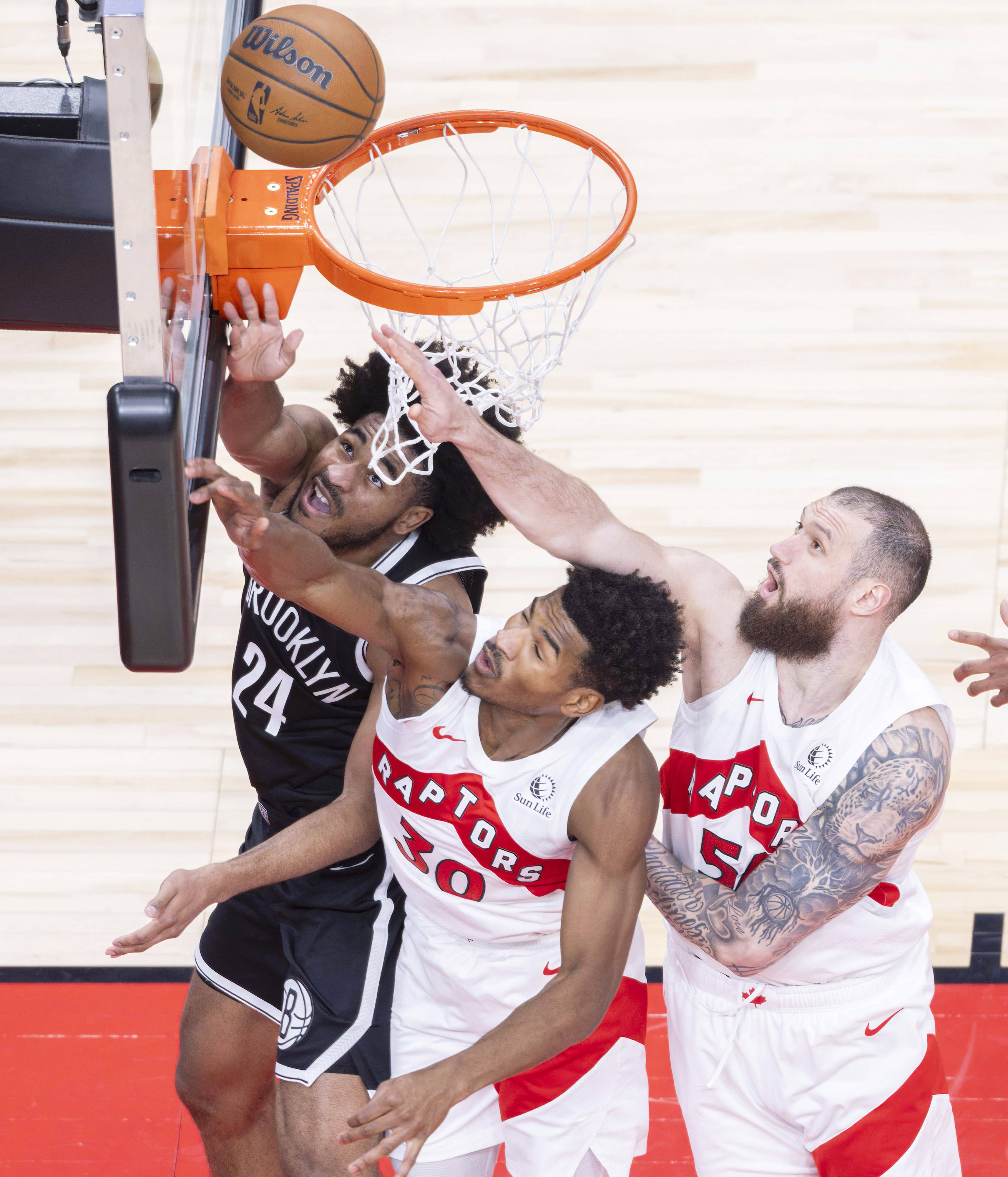 （体育）籃(lán)球——NBA季前賽(sài)：猛龙胜籃(lán)网