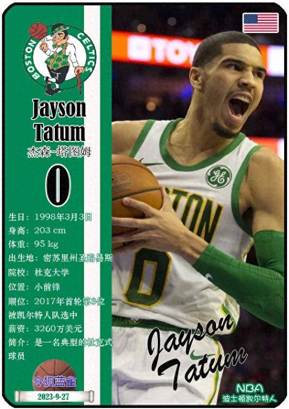 球星卡(NBA):波士頓(dùn)凯尔特人队17人一览(25/26赛季)
